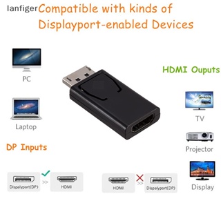 Lanf อะแดปเตอร์พอร์ตหน้าจอ เป็น HDMI DP ตัวผู้ เป็นตัวเมีย HD 4K 1080P สําหรับ PC TV แล็ปท็อป EN