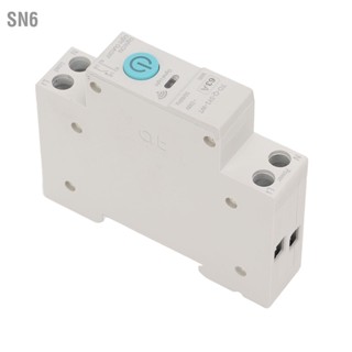 SN6 WIFI Smart Switch Breaker โทรศัพท์ไร้สาย รีโมทคอนโทรล DIN35 Rail Cycle Timing Countdown White ‑230V