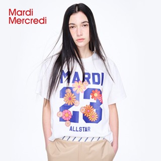 Madimecredi เสื้อยืดคอกลม แขนสั้น พิมพ์ลายตัวเลข 23 ทรงหลวม บาง อเนกประสงค์