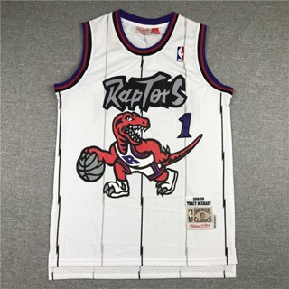 เสื้อกีฬา NBA Jersey Toronto Raptors No. เสื้อกันหนาว เสื้อกั๊ก ลายฉลาก McGrady สไตล์วินเทจ สีขาว 1 ชิ้น