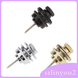 [szlinyou2] หัวเข็มขัดล็อกสายคล้องกีตาร์ กันลื่น สีทอง สําหรับกีตาร์ DIY