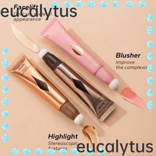 Eucalytus1 บลัชออน คอนทัวร์เนื้อลิขวิด เนื้อแมตต์ ติดทนนาน พร้อมคุชชั่นไฮไลท์ เครื่องสําอางแต่งหน้า สําหรับผู้หญิง