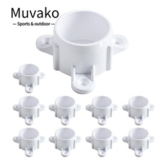 Muvako ฝาครอบขาโต๊ะ PVC ติดตั้งง่าย สีขาว 1 นิ้ว สําหรับขาโต๊ะเก้าอี้ American SCH40 10 ชิ้น