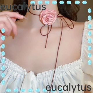 Eucalytus1 สร้อยคอโชคเกอร์ สายโซ่ รูปดอกกุหลาบ ปรับได้ แฟชั่นโรแมนติก สําหรับงานแต่งงาน