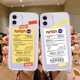 เคสโทรศัพท์มือถือ TPU ใส ลายฉลาก USA NASA สําหรับ IPhone 11 12 13 14 Pro Promax 7 8 Plus X XS XR XSMAX 11Pro 12Pro 13Pro 14Pro 14Plus QMY