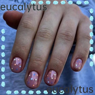 Eucalytus1 เล็บปลอม ถอดออกได้ DIY สไตล์ฝรั่งเศส 24 ชิ้น