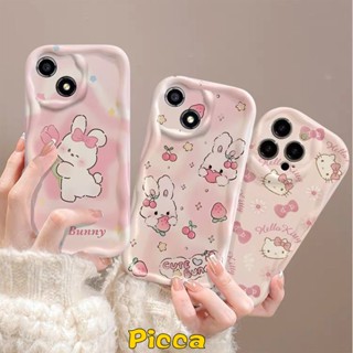 เคสโทรศัพท์มือถือ ขอบโค้ง ลายกระต่าย ดอกทิวลิปน่ารัก 3D สําหรับ Redmi 12C 9T A2 9A 9C NFC 10C A1 12 10A 10 9 Redmi Note 10s 10 11s 12 11 Pro Max 10Pro Poco X5 M3