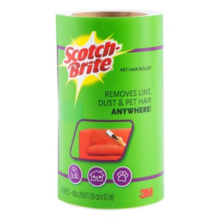 Scotch-Brite รีฟิลลูกกลิ้งขจัดฝุ่น ขจัดขนสัตว์บนเสื้อผ้า Lint Roller 56 แผ่น