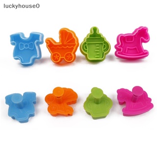 Luckyhouse0^^ ชุดแม่พิมพ์พลาสติก ลายการ์ตูน สําหรับทําเค้ก บิสกิต เบเกอรี่ DIY 4 ชิ้น