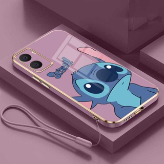 [พร้อมส่ง] เคสโทรศัพท์มือถือแบบนิ่ม ขอบสี่เหลี่ยม ลายมอนสเตอร์ Stitch เคลือบเงา สําหรับ VIVO V2254 V2204 V2206 V2207 V2214 V2203 V2206 1935 1938 1901 1902 1904 1906