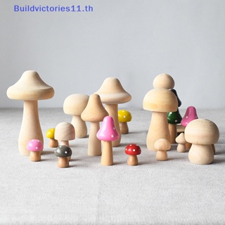 Buildvictories11 ชุดเห็ดไม้เพ้นท์สี ขนาดเล็ก DIY สําหรับตกแต่งบ้าน รถยนต์ TH