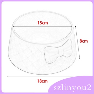 [szlinyou2] ชามใส่อาหาร กันลื่น ประดับโบว์ แบบพกพา อุปกรณ์เสริม สําหรับสัตว์เลี้ยง สุนัข แมว