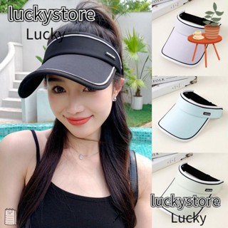 Lucky หมวกกันแดด ปีกกว้าง ป้องกันรังสียูวี ปรับได้ สีพื้น สําหรับเล่นกอล์ฟ