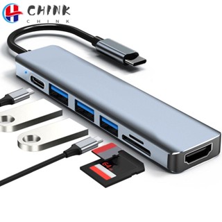 Chink อะแดปเตอร์ฮับ USB C SD TF RJ45 4K HDMI สําหรับแล็ปท็อป PC