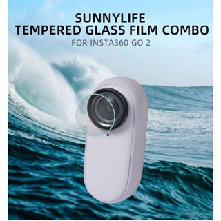 Sunnylife ฟิล์มกระจกนิรภัยกันรอยเลนส์กล้อง HD อุปกรณ์เสริม สําหรับ Insta360 GO 2 GO3 2 ชุด