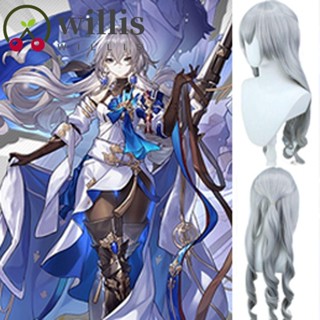 Willis Bronya วิกผมคอสเพลย์ วิกผมยาวหยิก สังเคราะห์ธรรมชาติ สีเทา สีเงิน