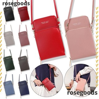 Rosegoods1 กระเป๋าสะพายไหล่ อเนกประสงค์ หน้าจอสัมผัส ขนาดเล็ก จุของได้เยอะ สีพื้น