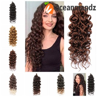 Oceanmapdz Ocean Wave Braid, Natural Synthetic Hair Hawaii Afro Curl, DIY Fluffy Kinky Ombre โครเชต์ถักเปีย สําหรับผู้หญิง