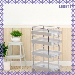 [Lebet] รถเข็นม้วน 4 ชั้น ขนาดเล็ก 1:6 พร้อมล้อ สําหรับตกแต่งบ้านตุ๊กตา DIY