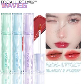 คลื่น Focallure Crystal Mirror ลิปกลอส Nude Lip Tint Long Lasting Waterproof Lipstick Non-stick Cup Lip Tint