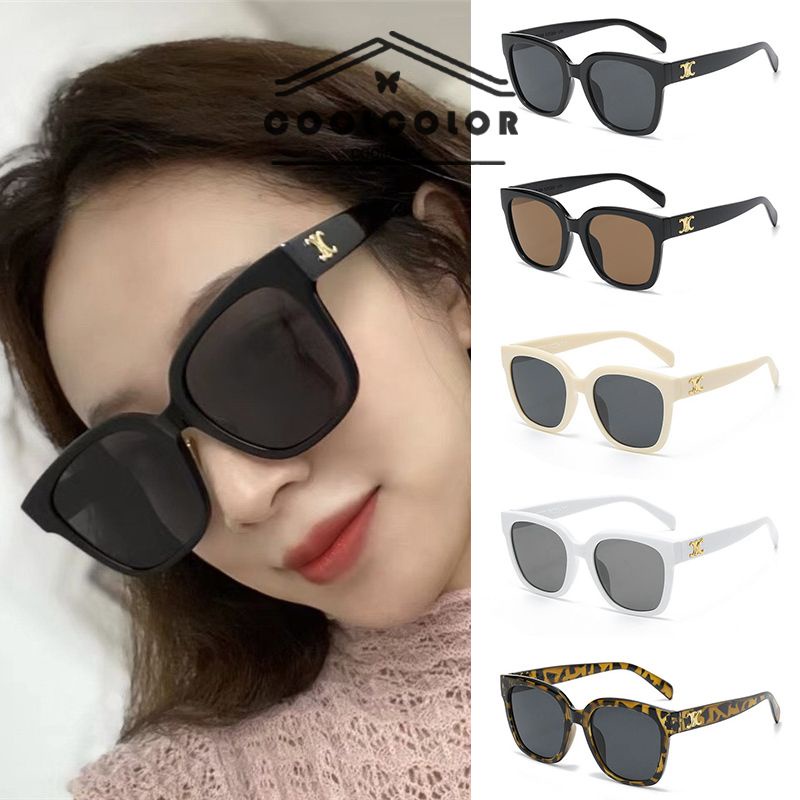 ในไทย💖แว่นกันแดดป้องกันรังสียูวีฮิปฮอปสไตล์วินเทจกรอบหนาใหม่และใช้งานได้จริงนำเข้าสําหรับผู้หญิง
