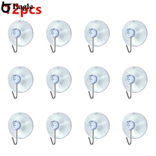 ⭐จัดส่ง 24 ชั่วโมง⭐Suction CUP HOOKS 12x ผ้าห่มใส สําหรับแขวนเสื้อโค้ท เครื่องใช้ในครัวเรือน