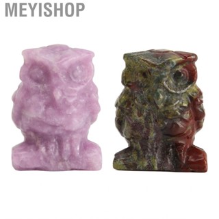 Meyishop Owl Shaped Chakra Stone Figurine Cute Yoga Meditation Energy Healing Statu