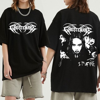 เสื้อยืดแขนสั้น ผ้าฝ้าย พิมพ์ลายกราฟฟิค Mercury Ghostemane สไตล์ร็อค เรโทร โอเวอร์ไซซ์  