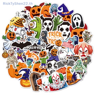 Ricktyshen สติกเกอร์ ลายฟักทอง แมงมุม ผี ฮาโลวีน สําหรับติดตกแต่งหน้าต่าง แล็ปท็อป กระเป๋าเดินทาง กีตาร์ สเก็ตบอร์ด DIY 50 ชิ้น