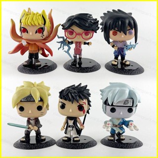 ใหม่ โมเดลฟิกเกอร์ นารูโตะ Sharingan Sasuke Sarada Boruto FUNKO POP ของเล่นสําหรับเด็ก เก็บสะสม ของขวัญ 6 ชิ้น