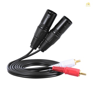 Banana_pie สายเคเบิลเสียงสเตอริโอ XLR ตัวผู้ เป็น RCA ตัวผู้คู่ 1.5 ม. 5 ฟุต สําหรับเครื่องขยายเสียงไมโครโฟน Mxing