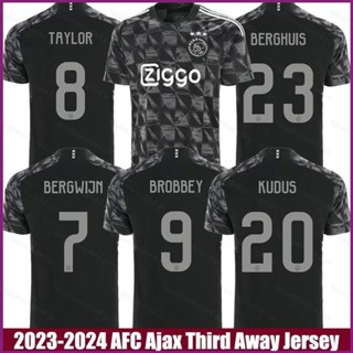 เสื้อกีฬาแขนสั้น ลายทีม AFC Ajax Third Away Bergwijn Berghuis Taylor Kudus Brobbey Jersey Tshirs 2023-2024 พลัสไซซ์