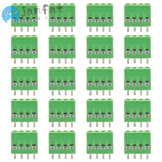 Janfat บล็อกเทอร์มินัลเชื่อมต่อ PCB 150V 6A เมาท์ PCB สีเขียว 20 ชิ้น