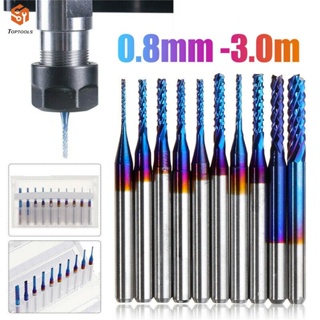 End Mills ชุดดอกเร้าเตอร์ CNC ก้าน 1/8 นิ้ว ความแข็งแรงสูง 10 ชิ้น