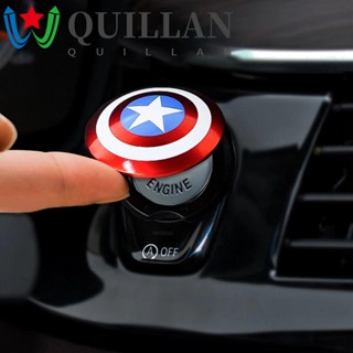 Quillan Marvel Captain America ปุ่มสตาร์ทเครื่องยนต์ สําหรับตกแต่งภายในรถยนต์