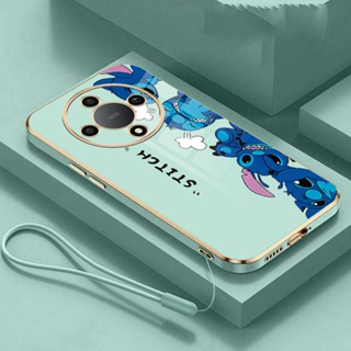 เคสโทรศัพท์มือถือ กันกระแทก ลายการ์ตูน Stitch พร้อมสายคล้อง สําหรับ Honor X9a X9 X8 5G X6 X6s X7 X8a 5G X7a