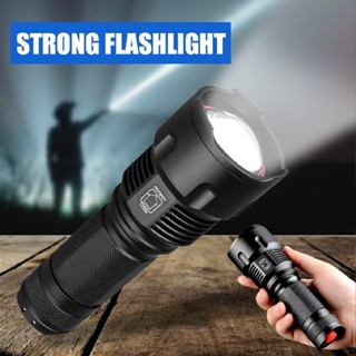 New Strong Flashlight Rechargeable Long-range Home Zoom Outdoor Searchlight