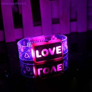 Newsandthen1 สร้อยข้อมือ Led เรืองแสงในที่มืด สร้อยข้อมือ LOVE กระพริบ สายรัดข้อมือเรืองแสง เรืองแสงในที่มืด คลื่นคริสต์มาส ปีใหม่ ของเล่นปาร์ตี้ ปีใหม่ ดี