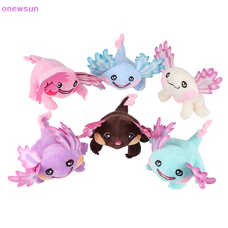 Onew Kawaii Axolotl ตุ๊กตาการ์ตูนสัตว์น่ารัก สีชมพู ของเล่นสําหรับเด็ก ของขวัญวันเกิด