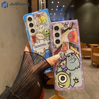 Jusheng เคสโทรศัพท์มือถือ PC แบบใส สีม่วง สีฟ้า สําหรับ Samsung Z Fold5