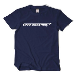 ขายดี เสื้อยืดผ้าฝ้าย พิมพ์ลาย Stark Industries Iron Man สีกรมท่า สําหรับผู้ชาย 919325