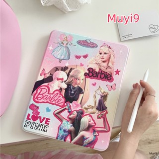 เคสแท็บเล็ต ลายการ์ตูนบาร์บี้ แบบสร้างสรรค์ สําหรับ IPad10.2 Ipad10th 360° เคส กันกระแทก พร้อมที่ตั้งวาง สําหรับ Ipad Mini6 Ipad9.7 Air5 Pro11 ipad12.9 Ipad Gen9