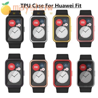 Mayshow เคสกระจก TPU นิ่ม ป้องกัน สําหรับ Huawei Watch Fit