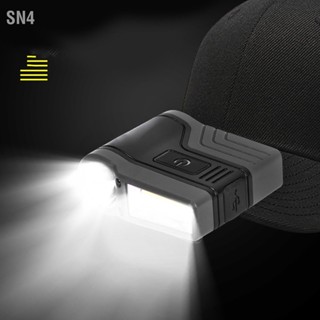 SN4 การเหนี่ยวนำ COB Hat Clip Light LED Floodlight Headlamp Outdoor Fishing Waterproof Lamp Black