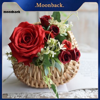 &lt;moonback&gt; ตะกร้าหวาย ทรงวงรี ทนทาน สําหรับใส่ดอกไม้ครบรอบ