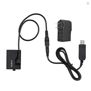 [T&amp;L] Andoer ACK-E10 แบตเตอรี่ดัมมี่ USB 5V DC (แบบเปลี่ยน สําหรับ LP-E10) พร้อมอะแดปเตอร์พาวเวอร์ สําหรับ EOS Rebel T3 T5 T6 T7 T100 Kiss X50 Kiss X70 1100D 1200D 13