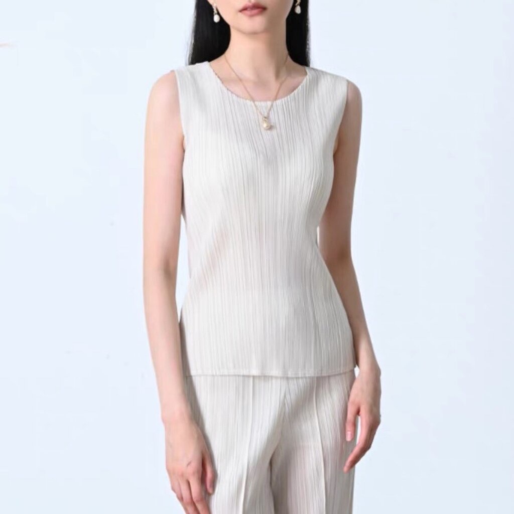 2MUAY BASIC รุ่น GJO7981 เสื้ออัดพลีทงานคุณภาพ BASIC ROUND NECK PLEATED TOP 20สี FREE SIZE