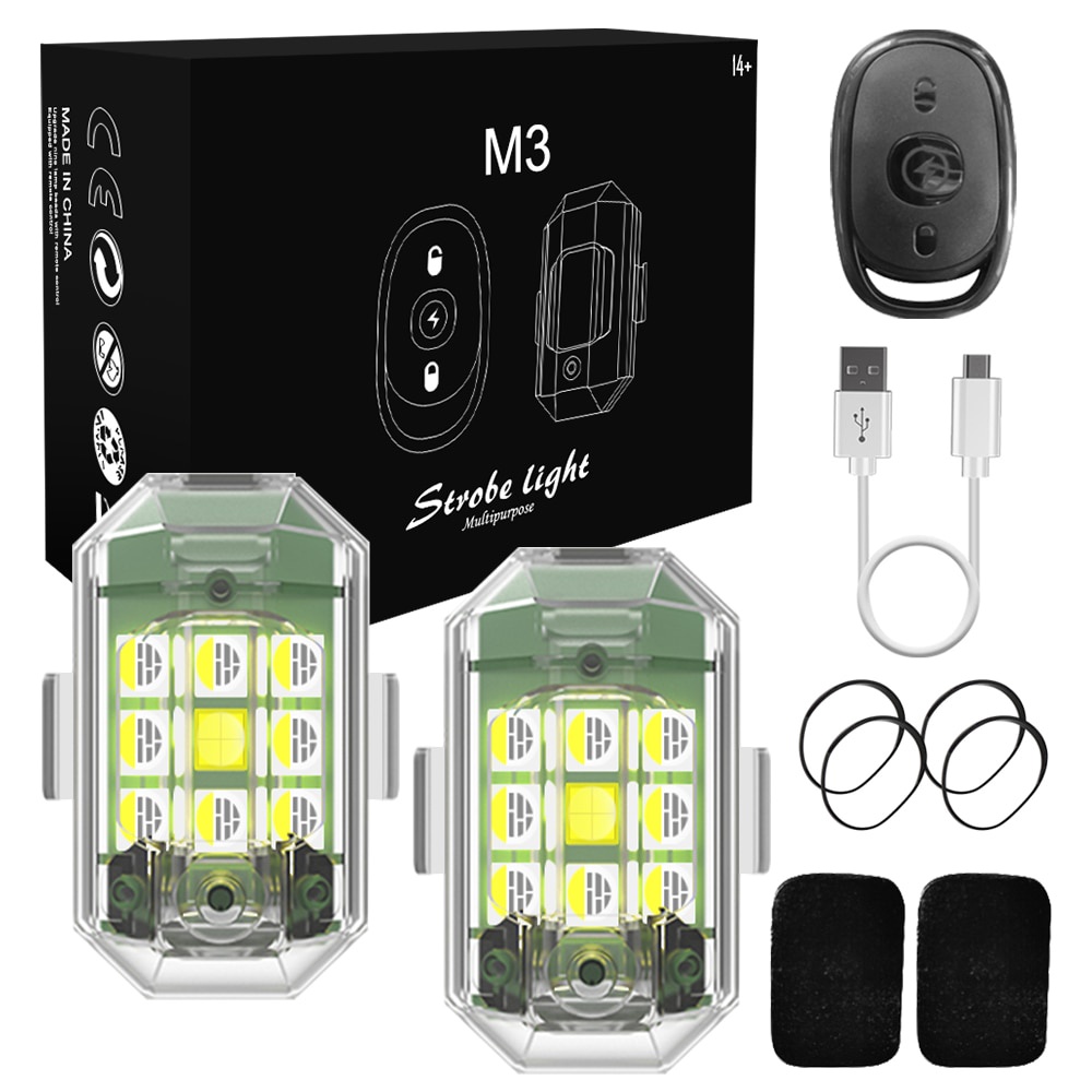 ไฟแฟลช LED ไร้สาย รีโมตคอนโทรล กันน้ํา ป้องกันการชน สําหรับรถจักรยานยนต์ รถยนต์ สกูตเตอร์