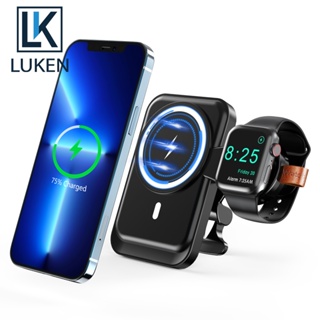 Luken 3 in 1 ที่ชาร์จแม่เหล็กไร้สาย 15W สําหรับ Apple Watch iP14 Pro Max Samsung Galaxy S22 Ultra Galaxy Watch 5 4