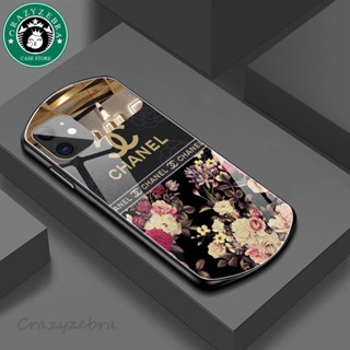 เคสป้องกันโทรศัพท์มือถือกระจก ลายดอกกุหลาบ หรูหรา สําหรับ IPhone 11 12 13 Pro Max 14 Plus